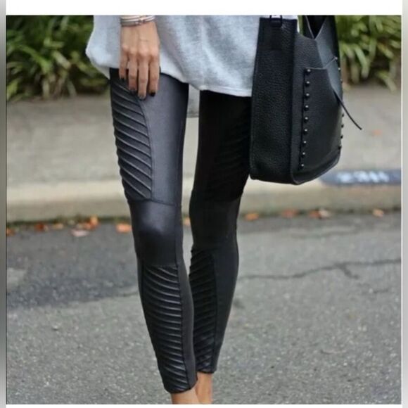 Spanx Faux Leather Moto Leggings size XL - Picture 5 of 12